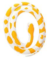 Rubberen speelgoed albino python slang 117 cm   -