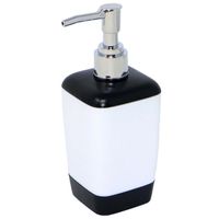 Zeeppompje/dispenser kunststof wit/zwart 8 x 17 cm   -