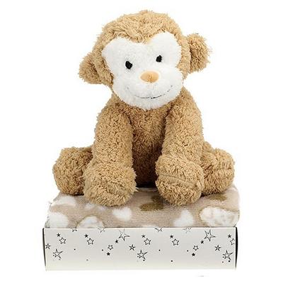 Toi-Toys pluchen aap + knuffeldeken in geschenkdoos