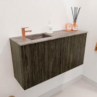 Toiletmeubel Mondiaz Joya Dlux | 80 cm | Meubelkleur Shadow | Faye wastafel Oza Wasbak Links | 1 kraangat