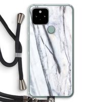 Gestreepte marmer: Pixel 5 Transparant Hoesje met koord