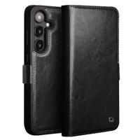 Qialino Samsung Galaxy S25 Plus hoesje - Leren bookcase - Zwart