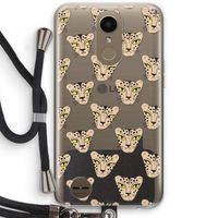 Tijger: LG K10 (2017) Transparant Hoesje met koord