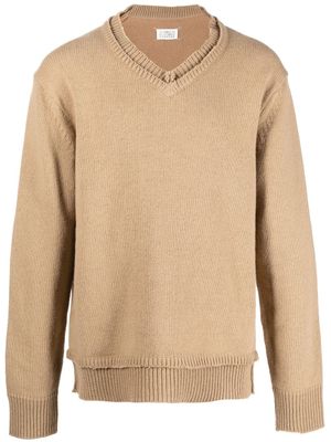 Maison Margiela pull à col v - Tons neutres