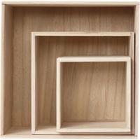 Creativ Company Showdozen, vierkant, h: 15x15+21,5x21,5+28x28 cm, d: 12,5 cm, 3 stuk/ 1 set Creativ Company Showdozen, vierkant, h: 15x15+21,5x21,5+28x28 cm, d: 12,5 cm, 3 stuk/ 1 set