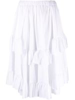 Comme Des Garçons Girl jupe mi-longue en coton à volants - Blanc