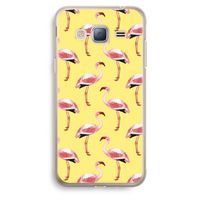 Flamingo's geel: Samsung Galaxy J3 (2016) Transparant Hoesje
