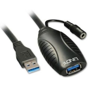 Lindy 43156 USB-kabel 10 m USB 3.2 Gen 1 (3.1 Gen 1) USB A Zwart