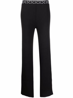 Off-White pantalon nervuré à taille Arrows - Noir