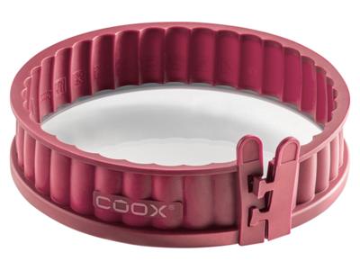 Coox Quichevorm met glazen bodem 18 cm (Donkerrood)