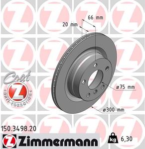 Remschijf COAT Z ZIMMERMANN, Remschijftype: Binnen geventileerd, u.a. für BMW