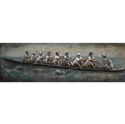 Wanddecoratie 3D Art - Roeiboot