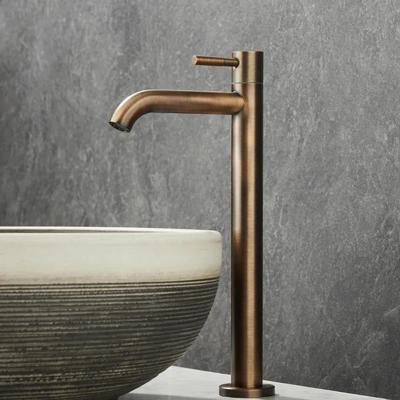 Fonteinkraan SaniClear Antique | Opbouw | Koudwater kraan | Hoog model | 1-hendel | Rond | Verouderd messing