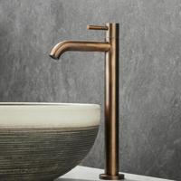 Fonteinkraan SaniClear Antique | Opbouw | Koudwater kraan | Hoog model | 1-hendel | Rond | Verouderd messing