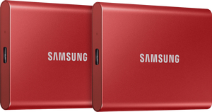Samsung T7 Portable SSD 2TB Rood - Duo Pack