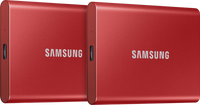Samsung T7 Portable SSD 2TB Rood - Duo Pack - thumbnail