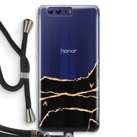 Gouden marmer: Honor 9 Transparant Hoesje met koord