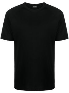 Zegna t-shirt en laine à manches courtes - Noir