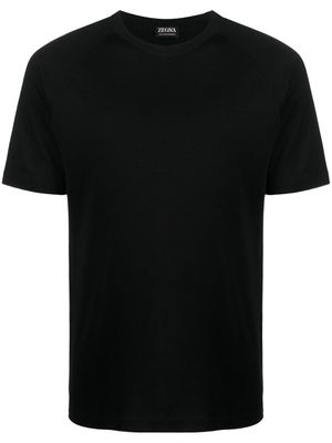 Zegna t-shirt en laine à manches courtes - Noir