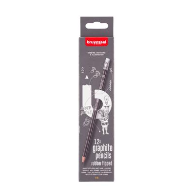 Bruynzeel Teens HB grafietpotlood met gumtip - 12 stuks