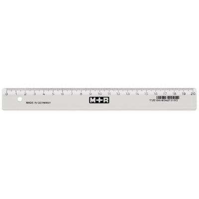 M+R liniaal 20 cm transparant