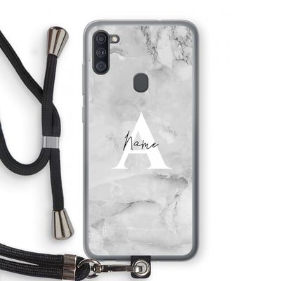 Ivory Marble: Samsung Galaxy A11 Transparant Hoesje met koord