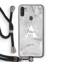 Ivory Marble: Samsung Galaxy A11 Transparant Hoesje met koord
