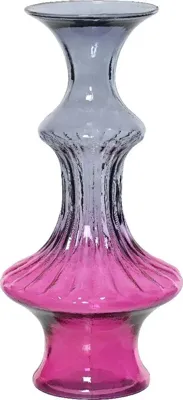 Decoris vaas glas deco 18x37cm roze, transparant