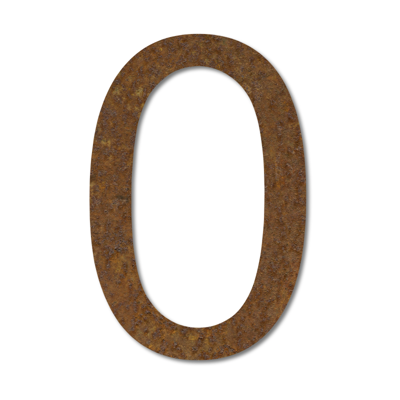 LIROdesign - Huisnummer cortenstaal 15cm - Nr. 0 LIROdesign - Huisnummer cortenstaal 15cm - Nr. 0