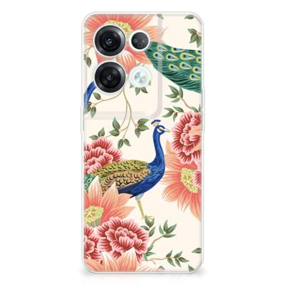 TPU Hoesje voor OPPO Reno8 Pro Pink Peacock TPU Hoesje voor OPPO Reno8 Pro Pink Peacock