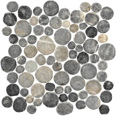 Terre d&apos;Azur Stone Coins Silva Grey 30x30 cm