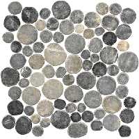 Terre d&apos;Azur Stone Coins Silva Grey 30x30 cm