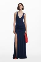 Lange jurk met split - BLUE - L