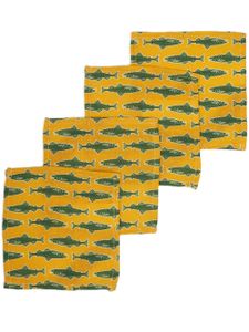 La DoubleJ x Passalacqua lot de quatres serviettes de table Como Fish - Jaune