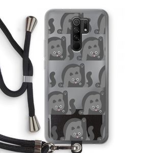 Cats: Xiaomi Redmi 9 Transparant Hoesje met koord