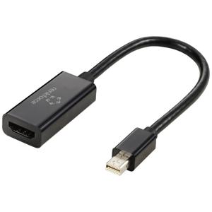Renkforce RF-5947252 DisplayPort-kabel Mini-displayport Adapterkabel HDMI-A-bus 0.16 m Zwart Vergulde steekcontacten