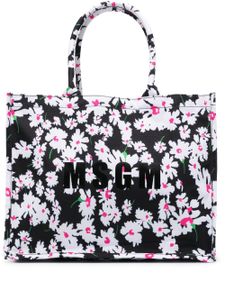 MSGM sac cabas à fleurs - Noir