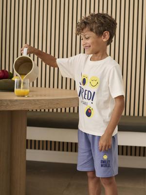 Pyjashort Smiley World® so tired chambrayblauw
