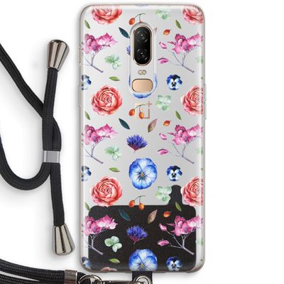 Bloemetjes: OnePlus 6 Transparant Hoesje met koord