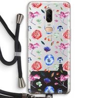 Bloemetjes: OnePlus 6 Transparant Hoesje met koord