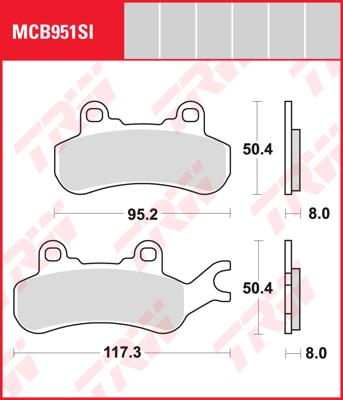 TRW Remblokken, en remschoenen voor de moto, MCB951SI