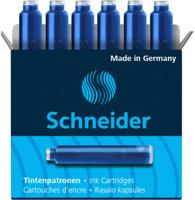 6 Inktpatronen Schneider koningsblauw uitwisbaar