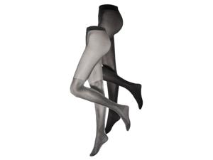 esmara 2 dames panty&apos;s (Zwart/zilver, S (36/38))