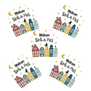 20x stuks Sinterklaas Welkom Sint en Piet raamstickers