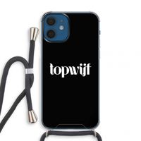 Topwijf Zwart: iPhone 12 mini Transparant Hoesje met koord
