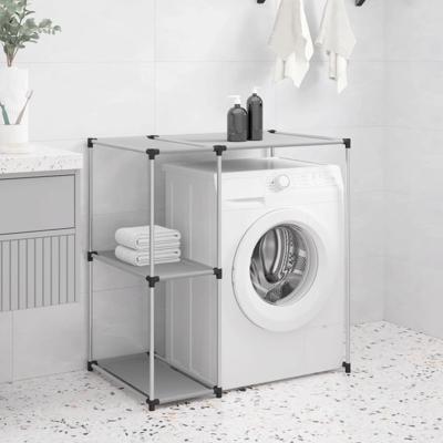 VidaXL Opbergrek voor boven wasmachine 87x55x90,5 cm ijzer grijs
