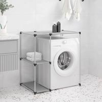 VidaXL Opbergrek voor boven wasmachine 87x55x90,5 cm ijzer grijs