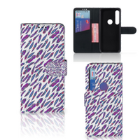 Motorola Moto G8 Plus Telefoon Hoesje Feathers Color - thumbnail