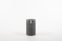 Rustic Wax Candle Moving Flame 7,5X12,5Cm Grey 3 X Aa - Annas collection