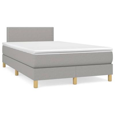 Boxspring met matras stof lichtgrijs 120x190 cm